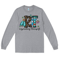Heather Grey rt respiraory therapist Long Sleeve Tee - CowhideDigitalArt