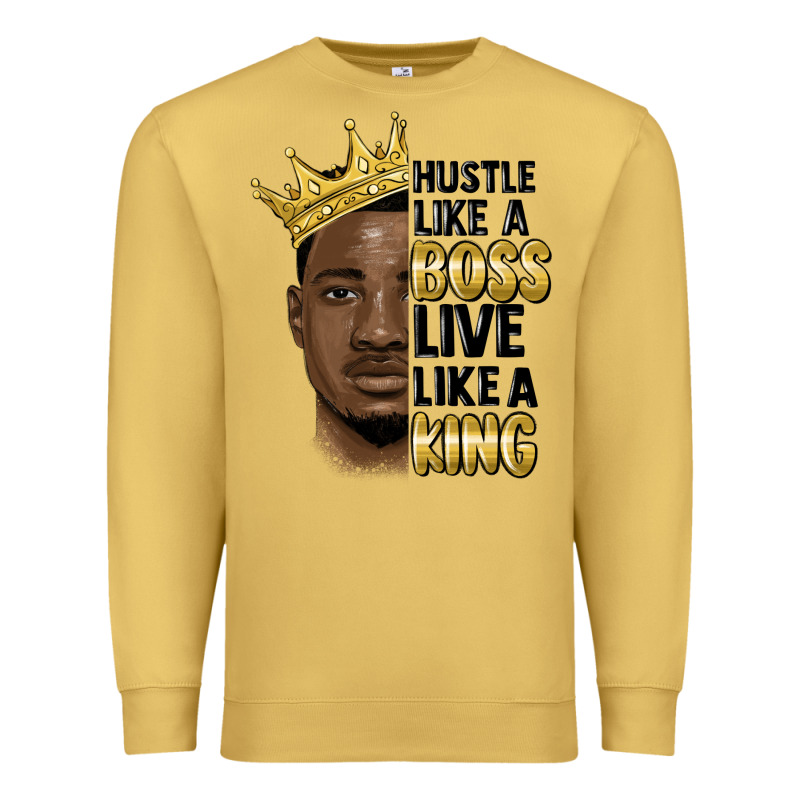 Hustle Like A Boss Live Like A King Malia Premium Sweatshirt by MaliasSmallBusiness | Teevron