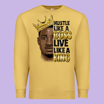 Hustle Like A Boss Live Like A King Malia Premium Sweatshirt Designed By Maliassmallbusiness
