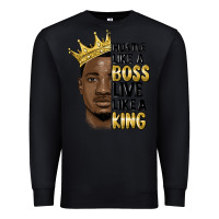 Black hustle like a boss live like a king malia Premium Sweatshirt - MaliasSmallBusiness