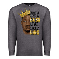 Charcoal Heather hustle like a boss live like a king malia Premium Sweatshirt - MaliasSmallBusiness