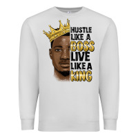 Dove Grey hustle like a boss live like a king malia Premium Sweatshirt - MaliasSmallBusiness