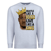 Heather Grey hustle like a boss live like a king malia Premium Sweatshirt - MaliasSmallBusiness