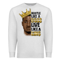 Oatmeal Heather hustle like a boss live like a king malia Premium Sweatshirt - MaliasSmallBusiness