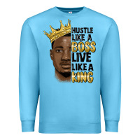 Ocean Blue hustle like a boss live like a king malia Premium Sweatshirt - MaliasSmallBusiness
