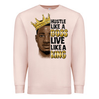 Pale Pink hustle like a boss live like a king malia Premium Sweatshirt - MaliasSmallBusiness