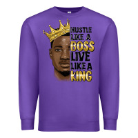 Purple hustle like a boss live like a king malia Premium Sweatshirt - MaliasSmallBusiness