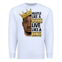 White hustle like a boss live like a king malia Premium Sweatshirt - MaliasSmallBusiness