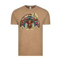 Vintage Coffee scottish calf rainbow Vintage Tee - BarkalooDesign