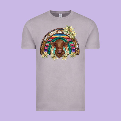 Scottish Calf Rainbow Vintage Tee Designed By Barkaloodesign