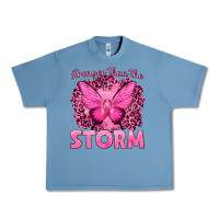 Pebble Blue Stronger Than The Storm Breast Cancer Urban Heavy Tee - texasbilliewilder
