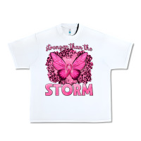 White Stronger Than The Storm Breast Cancer Urban Heavy Tee - texasbilliewilder