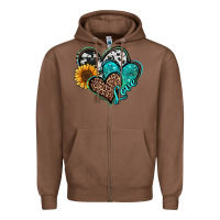Chestnut turquoise sunflower hearts Zipper Hoodie - Jasminsmagicworld