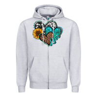 Turquoise Sunflower Hearts Zipper Hoodie | Teevron