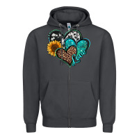 Smoke turquoise sunflower hearts Zipper Hoodie - Jasminsmagicworld