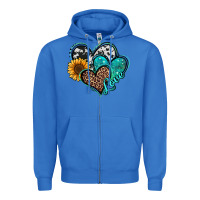 True Royal turquoise sunflower hearts Zipper Hoodie - Jasminsmagicworld