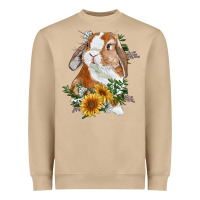 Mushroom Bunny With Sunflowers Heavyweight Sweatshirt - RanaPortraitStore