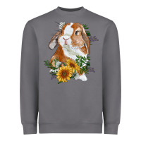 Storm Bunny With Sunflowers Heavyweight Sweatshirt - RanaPortraitStore