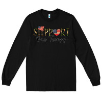 Black support our troops Long Sleeve Tee - CowhideDigitalArt