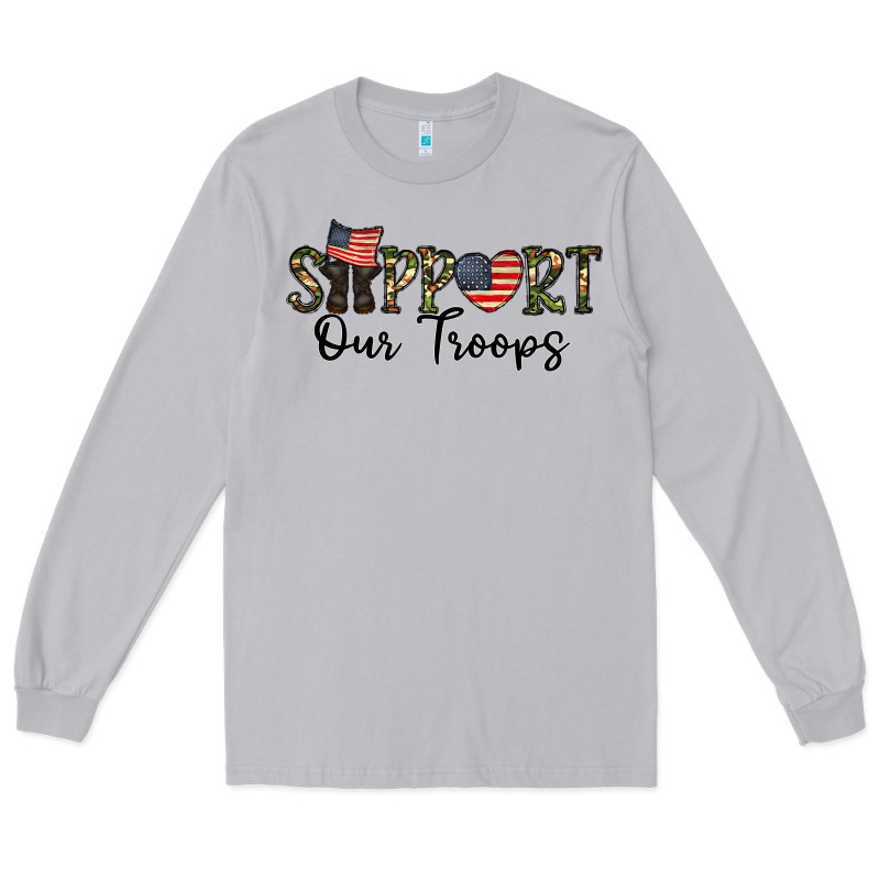 Support Our Troops Long Sleeve Tee by CowhideDigitalArt | Teevron