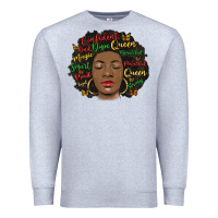 Heather Grey afro diva Premium Sweatshirt - MaliasSmallBusiness