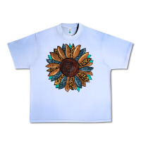 Grape Ice fall tooled lather leopard Urban Heavy Tee - RanaPortraitStore