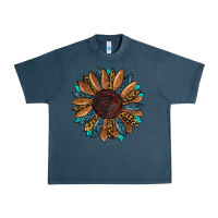 Midnight Navy fall tooled lather leopard Urban Heavy Tee - RanaPortraitStore