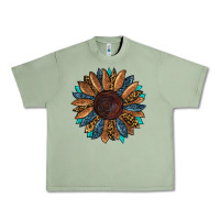 Oil Green fall tooled lather leopard Urban Heavy Tee - RanaPortraitStore