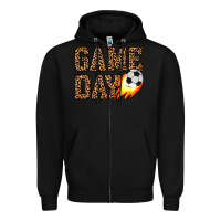 Black game day soccer Zipper Hoodie - JahusDesignShop