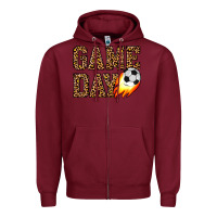 Burgundy game day soccer Zipper Hoodie - JahusDesignShop