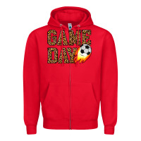 Red game day soccer Zipper Hoodie - JahusDesignShop