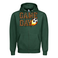 Sports Green game day soccer Zipper Hoodie - JahusDesignShop