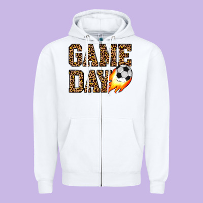 Game Day Soccer Zipper Hoodie Designed By Jahusdesignshop