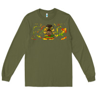Army Green juneteenth afro messy bun libbey glass Long Sleeve Tee - HRA Design Shop