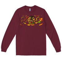 Burgundy juneteenth afro messy bun libbey glass Long Sleeve Tee - HRA Design Shop