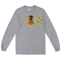 Heather Grey juneteenth afro messy bun libbey glass Long Sleeve Tee - HRA Design Shop