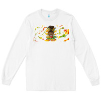 White juneteenth afro messy bun libbey glass Long Sleeve Tee - HRA Design Shop