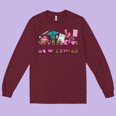 Nurse Custom Name Long Sleeve Tee Designed By Adodesignshop