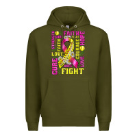 Army Green breast cancer softball ribbon love cure fight bbs Premium Hoodie - BundleAndBundleShop