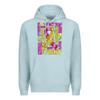 Blue Mist breast cancer softball ribbon love cure fight bbs Premium Hoodie - BundleAndBundleShop