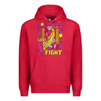 Cardinal breast cancer softball ribbon love cure fight bbs Premium Hoodie - BundleAndBundleShop