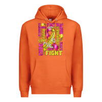 Carrot breast cancer softball ribbon love cure fight bbs Premium Hoodie - BundleAndBundleShop