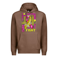 Chestnut breast cancer softball ribbon love cure fight bbs Premium Hoodie - BundleAndBundleShop