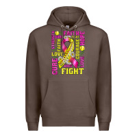 Coffee breast cancer softball ribbon love cure fight bbs Premium Hoodie - BundleAndBundleShop