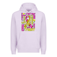 Lilac breast cancer softball ribbon love cure fight bbs Premium Hoodie - BundleAndBundleShop