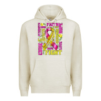 Oatmeal Heather breast cancer softball ribbon love cure fight bbs Premium Hoodie - BundleAndBundleShop