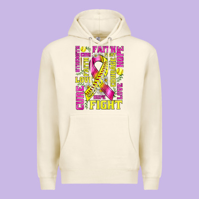 Breast Cancer Softball Ribbon Love Cure Fight Bbs Premium Hoodie Designed By Bundleandbundleshop