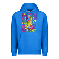 True Royal breast cancer softball ribbon love cure fight bbs Premium Hoodie - BundleAndBundleShop