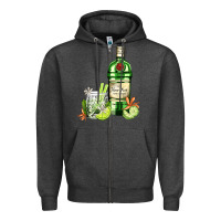 Charcoal Heather gin tonic bottle and cocktail Zipper Hoodie - AdoDesignShop