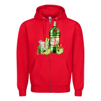 Red gin tonic bottle and cocktail Zipper Hoodie - AdoDesignShop
